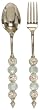 Decorative Salad Server Set With Glass Beads Handles