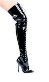 Vixen 5 Heel Lace Up Thigh High Boot: Size 7