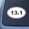 13.1 10K RUNNING EURO OVAL - Vinyl Car Decal Sticker #1764 | Vinyl Color: White