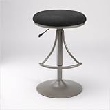 Venus Backless Swivel Bar Stool w/ Black Suede - Hillsdale 4209-824