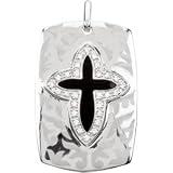 Sterling Silver Diamond Cross Pendant