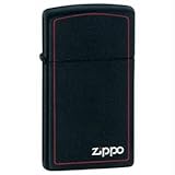 Slim Black Matte, Zippo Logo & Border - Pure