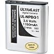 UltraLast ULNPBG1 Digital Camera Battery Pack for Sony NP-BG1 G Series InfoLithium