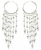 Fashion Earring in Sterling Silver Hand Engraved 3.25 " (ers194)