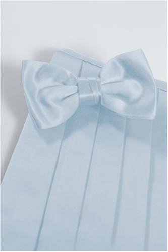 Bowtie and Cummerbund Set - Luxury Satin Light Blue