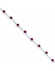 Genuine 14K White Gold White Gold Diamond And Ruby Bracelet 3 Grams Of Gold 100% Satisfaction Guaranteed.