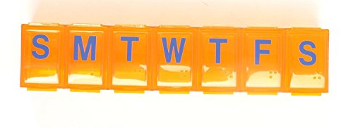 Ezy Dose 7-Day Amber Contour Pill Reminder, Large, 2-pack