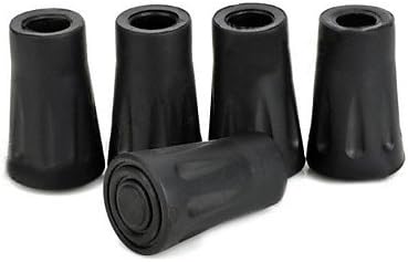 Protective Plastic Trekking Pole Tip Caps Black 5 PCS