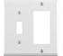 Leviton 80405-W 2-Gang 1-Toggle 1-Decora/GFCI Device Combination Wallplate, Standard Size, Thermoset, Device Mount, White