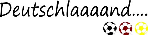 Autoaufkleber Schriftzug Deutschlaaaand, fbw002 Wandtattoo, Fussball WM EM Aufkleber fürs Auto Fanartikel Fahne Deutschland Fußbälle