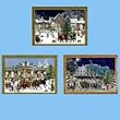 Pack of 12 Victorian-Style & White House Winter Scene Advent Christmas Calendars