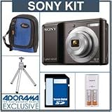 cheap Sony Cyber-shot DSC-S2100 Digital Camera Kit, - Black - with 8GB SD Memory Card, Camera Case, Table Top Tripod, Sony Cycle Energy Compact Charger with 2 - 2500 mAh Nickel Metal Hydride (NiMH) AA Rechargeable Batteries,