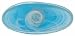 Colorful Recycled Art Glass Oval Bowl Aqua Blue 16 1/2L 3 1/2H