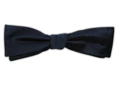 100% Silk Woven Midnight Navy Solid Satin Slim Self-Tie Bow Tie