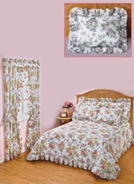 Country Fair Plisse Bedroom Collection - Ruffled Curtains w/ Tiebacks(88