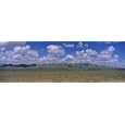 Grass Field in Front of a Mountain Range, Karakorum, Independent Mongolia Photographic Poster Print by Panoramic Images, 120x40
