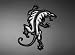 3-D Black & Chrome Bi-colour Panther Sticker Tank/Fender Decal