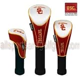 USC Southern Cal Trojans GOLF CLUB HEAD/WOOD COVER SET OF 3