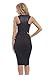 AX Paris Women's Faux Leather Contrast Front Midi Black Dress