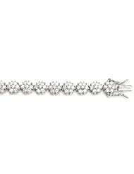 Lovely Sterling Silver Flower Design Tennis Bracelet, Made with Solid Sterling Silver, Comes With Special Gift Box and Pouch.