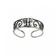 925 Silver Butterfly Adjustable Toe Ring Filigree Rope