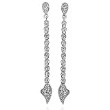 14K White Gold 0.15 Carat Diamond Dangle Earrings