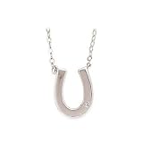 Sterling Silver 0.01 ct. Diamond Horse Shoe Necklace - 18