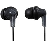Panasonic ErgoFit In-Ear Earbud Headphones RP-HJE120-K (Black) Dynamic Crystal Clear Sound, Ergonomic Comfort-Fit
