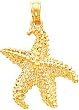 14K Gold Starfish Charm