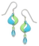 Adajio By Sienna Sky Green Blue Curved Open Teardrop Earrings 7070