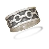 Oxidized Bar Link Design Ring