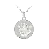 Sterling Silver Freshwater Cultured Pearl June Birthstone Handprint Pendant, 18"