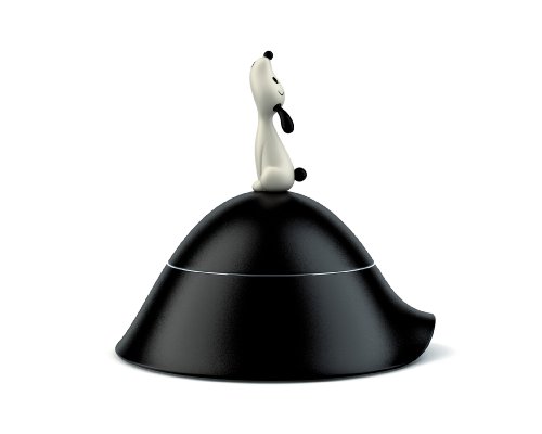 Alessi Lula Dog Bowl with Lid Black