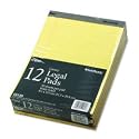 Mead 59130 Everready pads, wide ruled, 8-1/2 x 11-3/4, canary, 50 sheets/pad, 12/pack