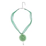 FOJO's Carved Green Aventurine Flower Necklace