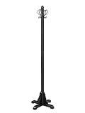 Coat Rack with 4 Bracket Feet in Pure Black Finish