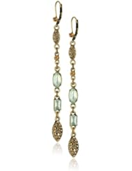 Betsey Johnson "Mint Multi" Crystal Gem Linear Drop Earrings