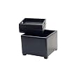 Black Full Leather Ottoman Cube By Wholesale Interiors