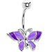 Purple Soaring Butterfly Belly Ring