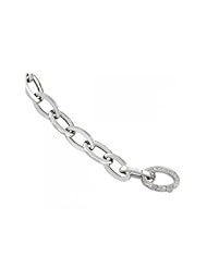 Oval Link Bracelet with Diamond Clasp