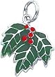 Sterling Silver Enameled Mistletoe Charm