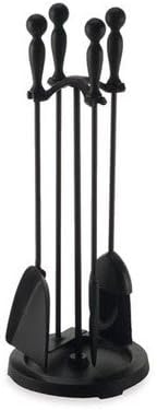 Ball Handle Stove 5 Piece Iron Fireplace Tool Set Finish: Matte Black with Iron Handles