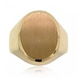 14K Solid Yellow Gold Mens Big Oval Signet Ring Size 10