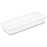 Sterilite 16078024 Slim Storage Tray, White, 24-Pack