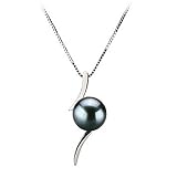 Lanella Black 6-7mm AA Japanese Akoya 14 Karat Gold Pearl Pendant