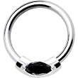 Silver 925 Jet Black Austrian Crystal Closure Ring