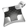 Polished Stainless Steel Pendant with Carbon Fiber Cross