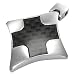 Polished Stainless Steel Pendant with Carbon Fiber Cross
