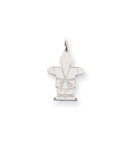 925 Sterling Silver Martial Arts Uniform Charm Pendant