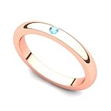 14k Rose Gold Bezel set Aquamarine Band Ring